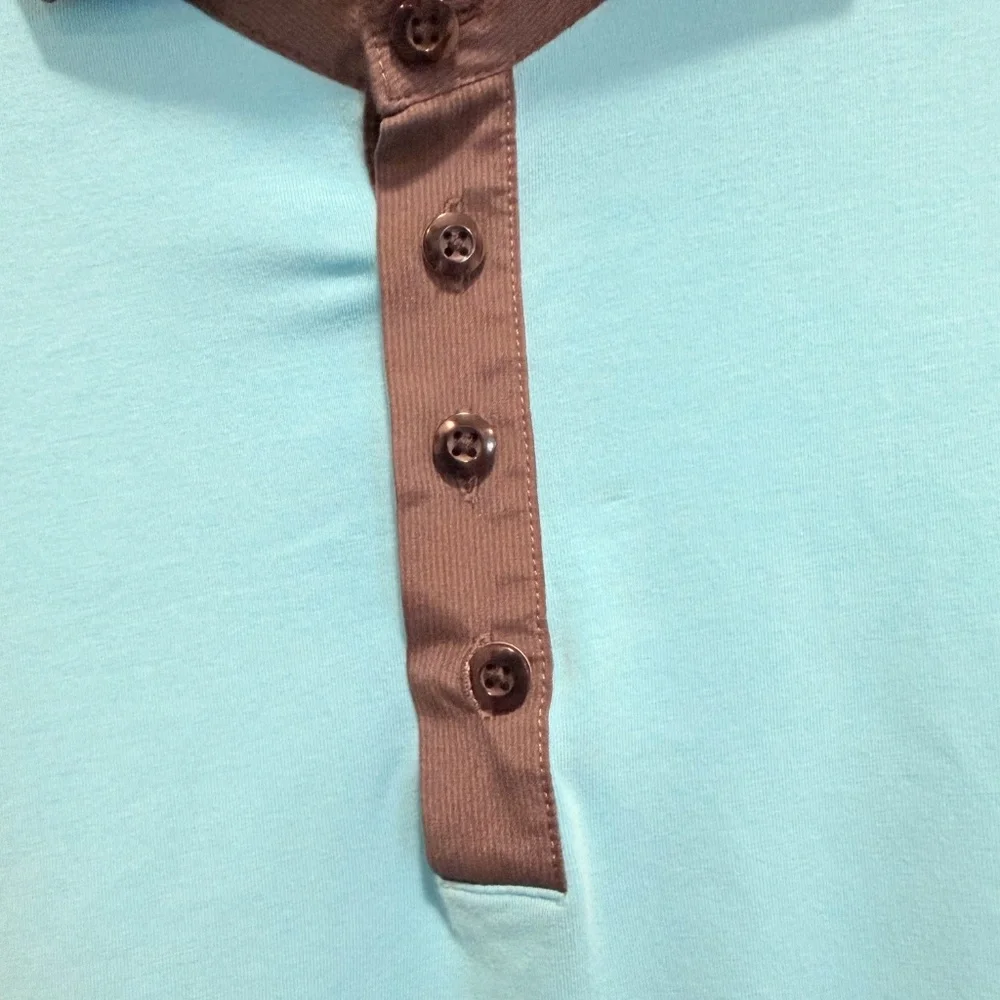 🍋Lululemon Polo Mens Evolution Blue Short Sleeve Shirt Athletic Stretch, Large, - Picture 5 of 11